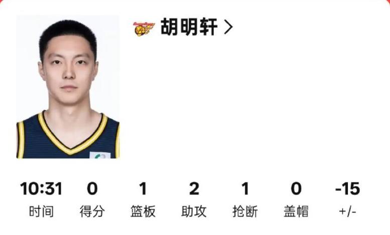 广东队核心胡明轩这表现也太差了吧？这表现还能进国家队吗？在广东输给广州的比赛