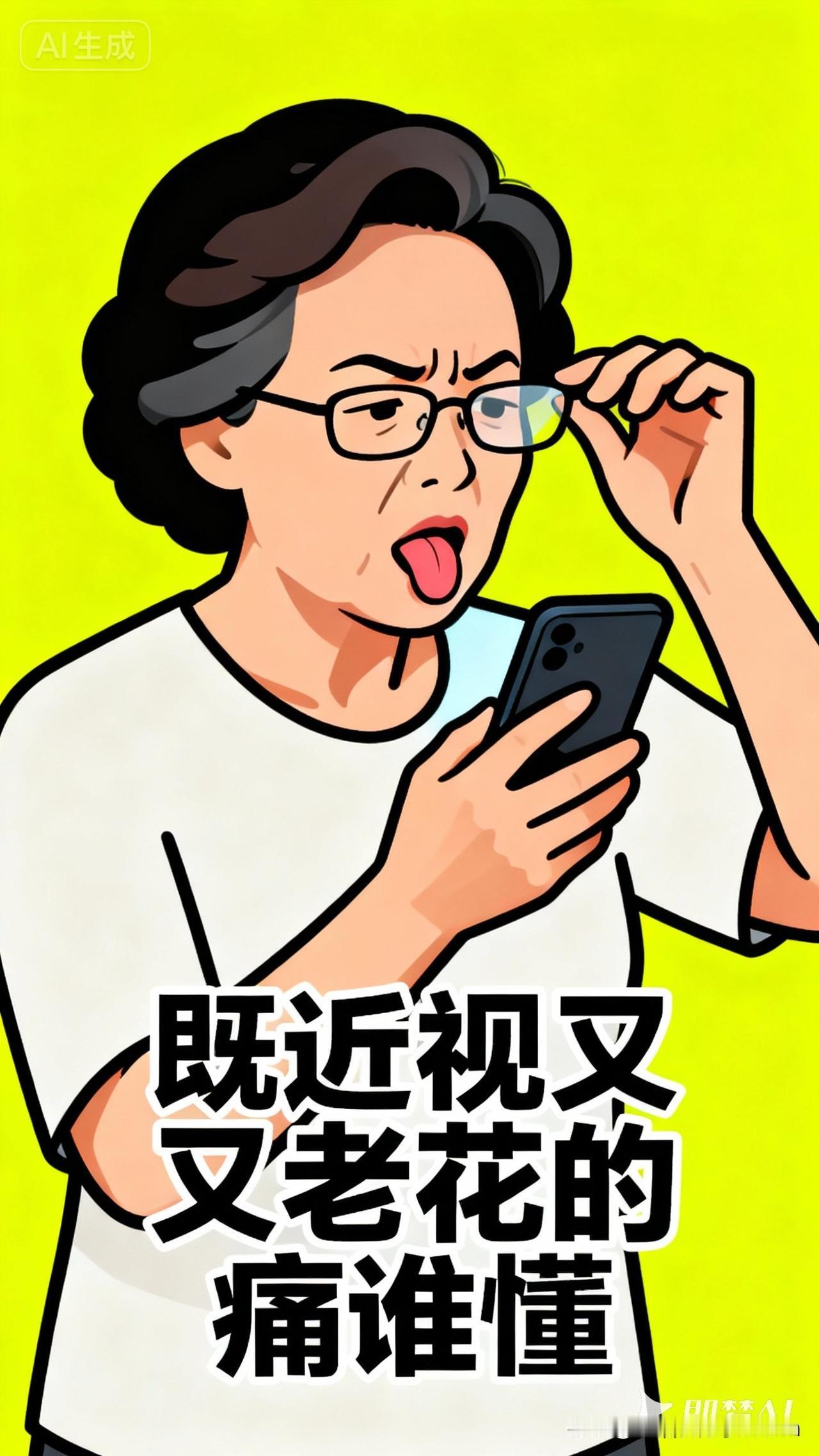 近视又老花，太尴尬了！人到中年，最尴尬的事来了！看手机得摘眼镜，看书又得