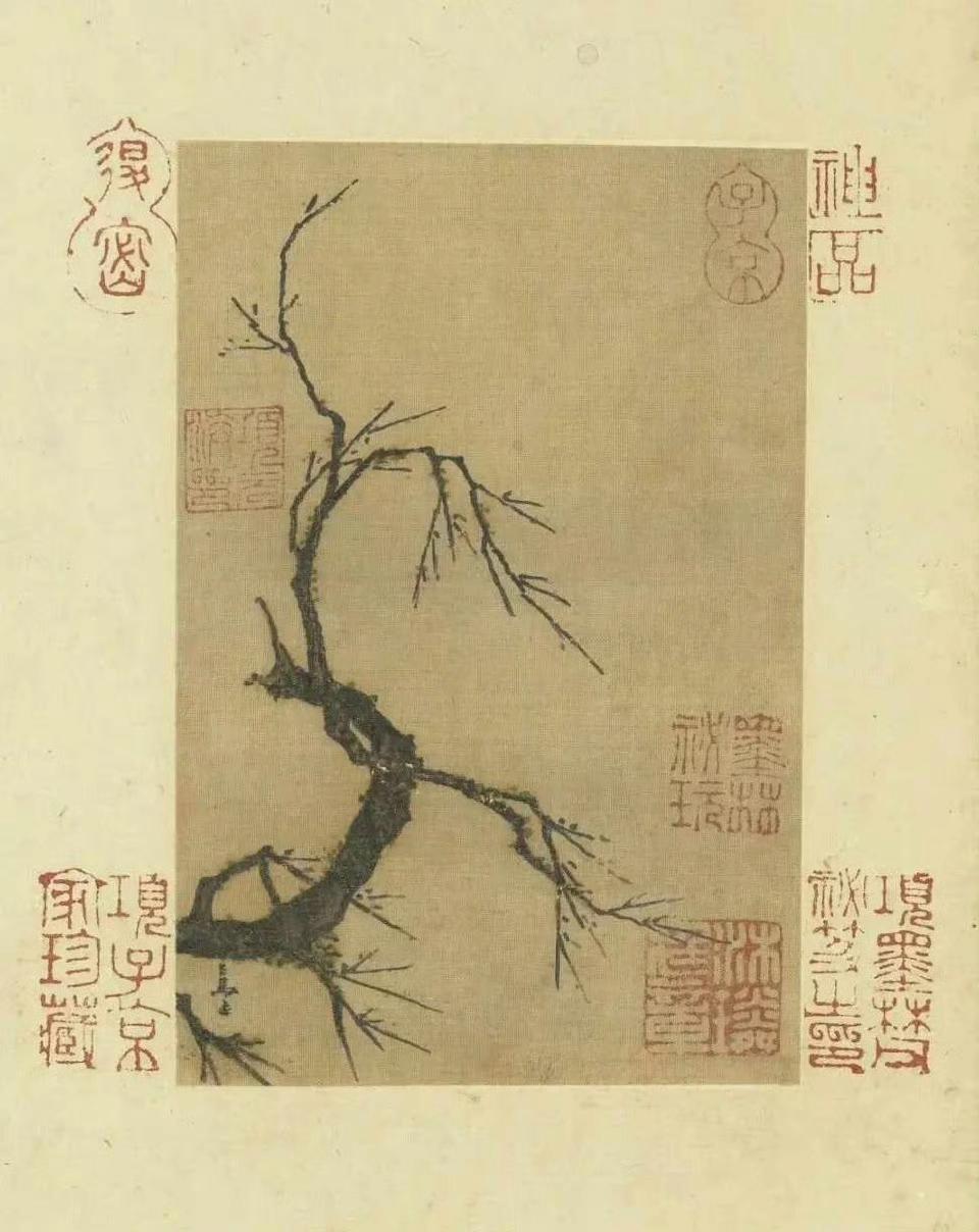 宋马远寒枝册。