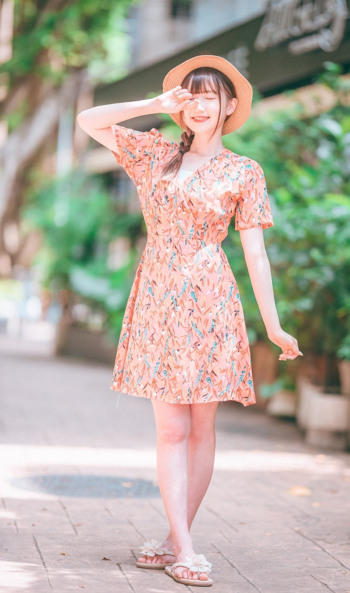 粉色少女心，超级减龄的碎花裙