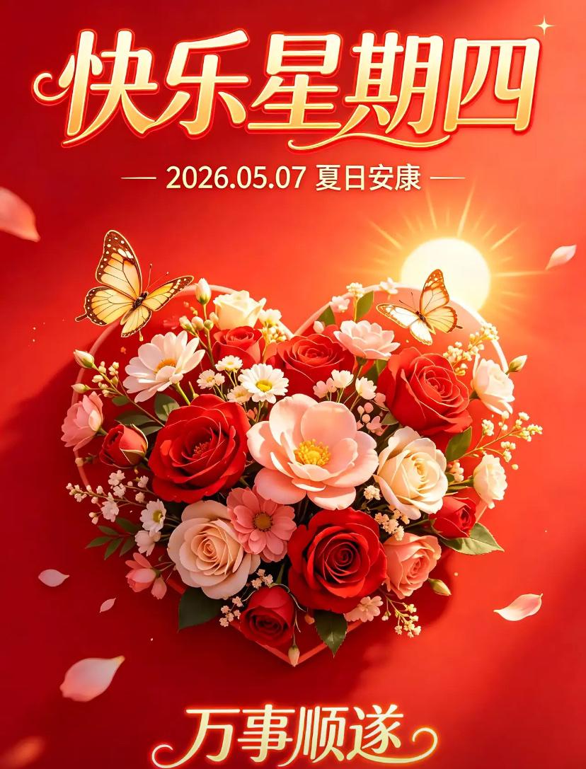 🌺☘️2026./5.7.初夏安康.喜乐顺遂🌺☘️🌻朝阳温柔铺洒，浅夏