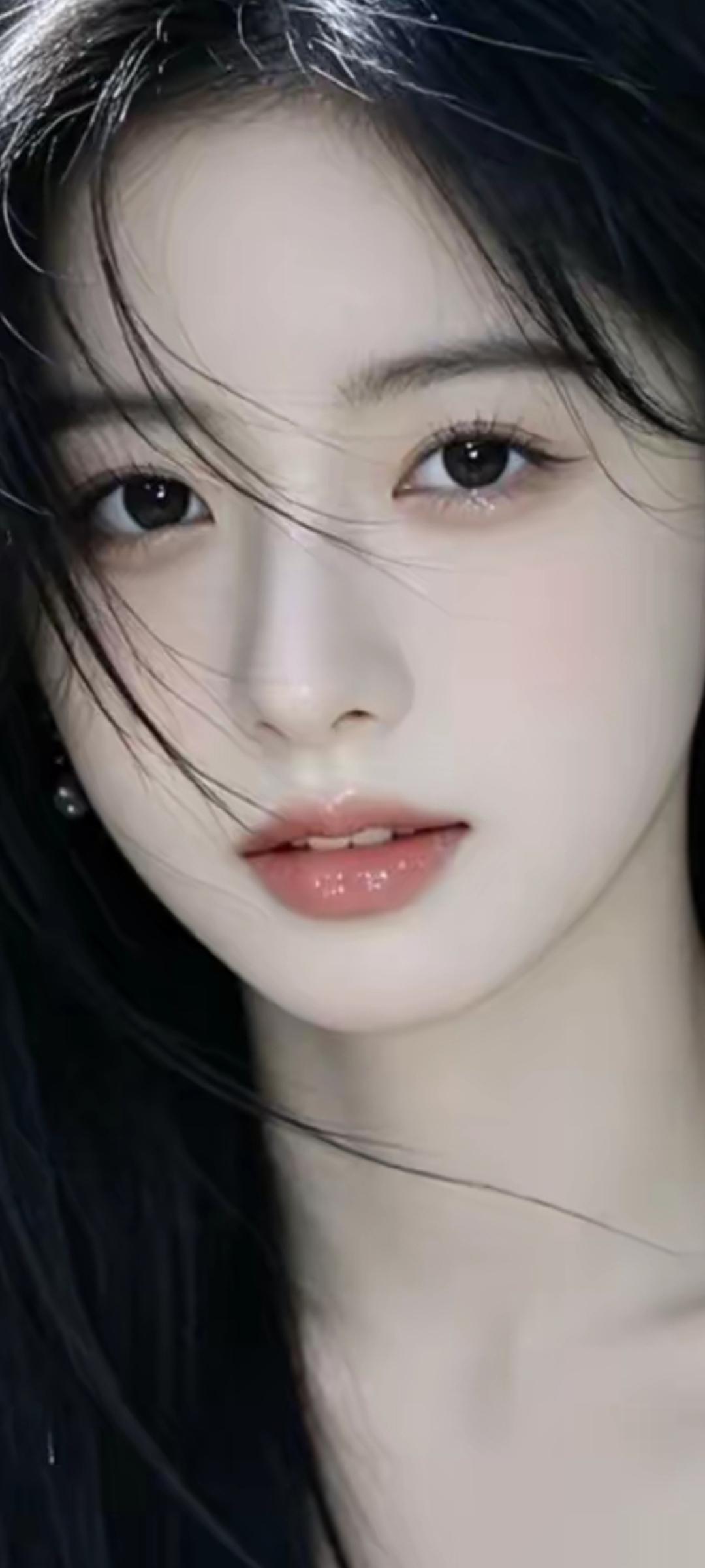 “黑发飘飘，白皙如雪，宛如仙子降临”🌙💖🌸