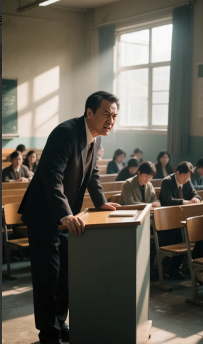 一所高完中学校正在开学期工作总结会，会场上坐着那么多的教师，却鸦雀无声。会上校长