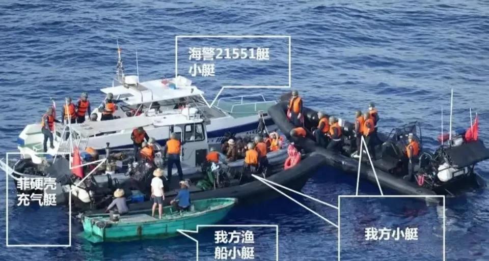 “来来来，冲我来！”这一声吼，真的太提气了！2024年中菲仁爱礁冲突，画面让人热