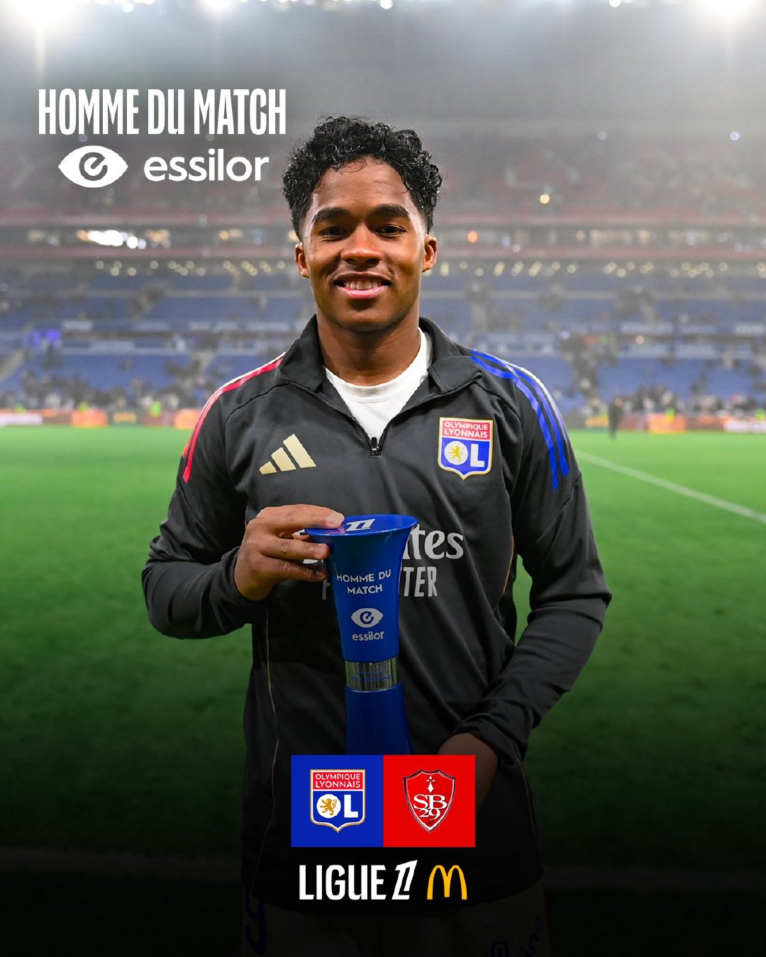 恩德里克在法甲首秀中荣膺全场最佳球员。⭐️•出场89分钟•1次助攻•创造5