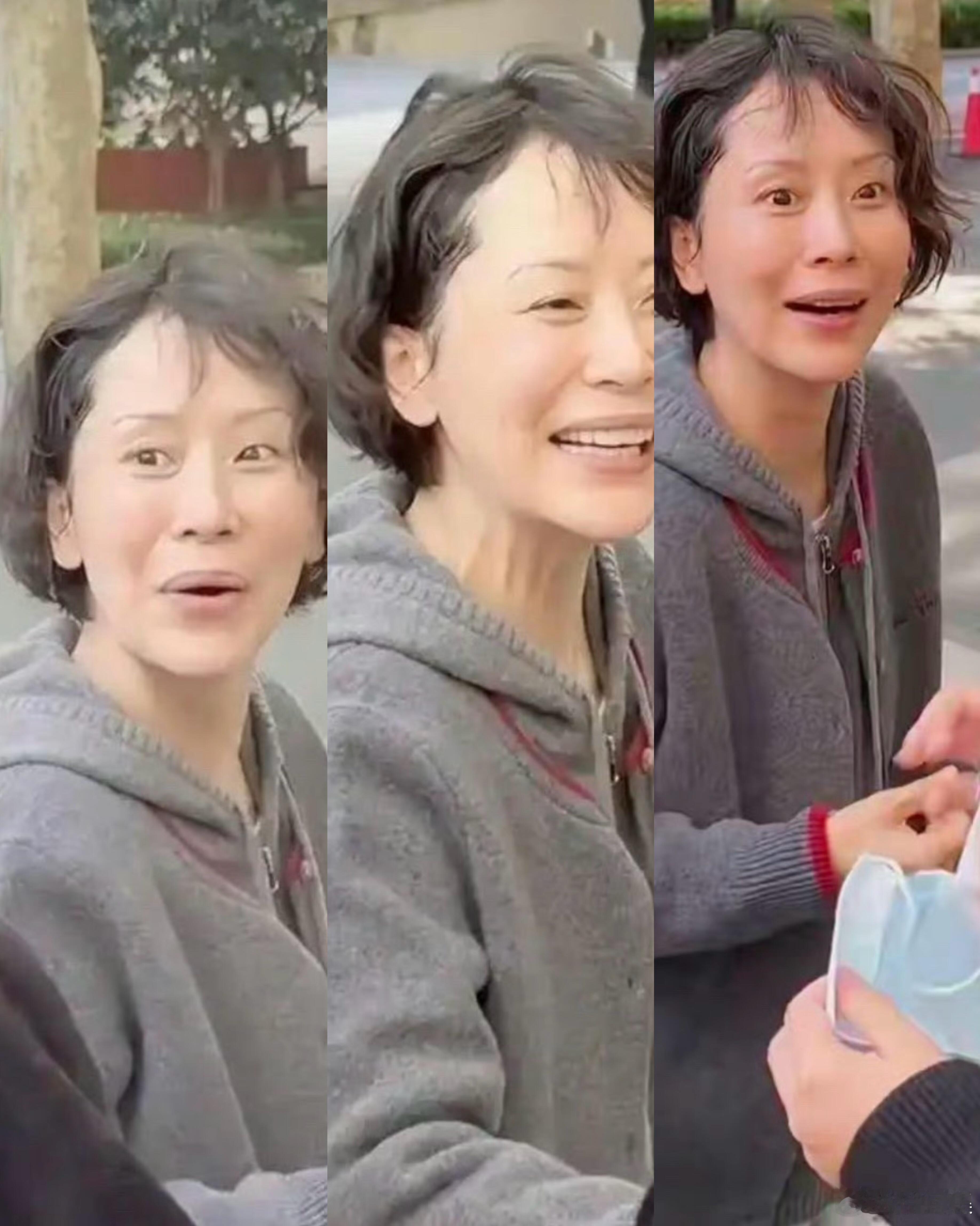 褪去明星光环，素颜街头的海清✨4⁠7岁的顶流女神街头偶遇素颜的海清。没有妆容修饰