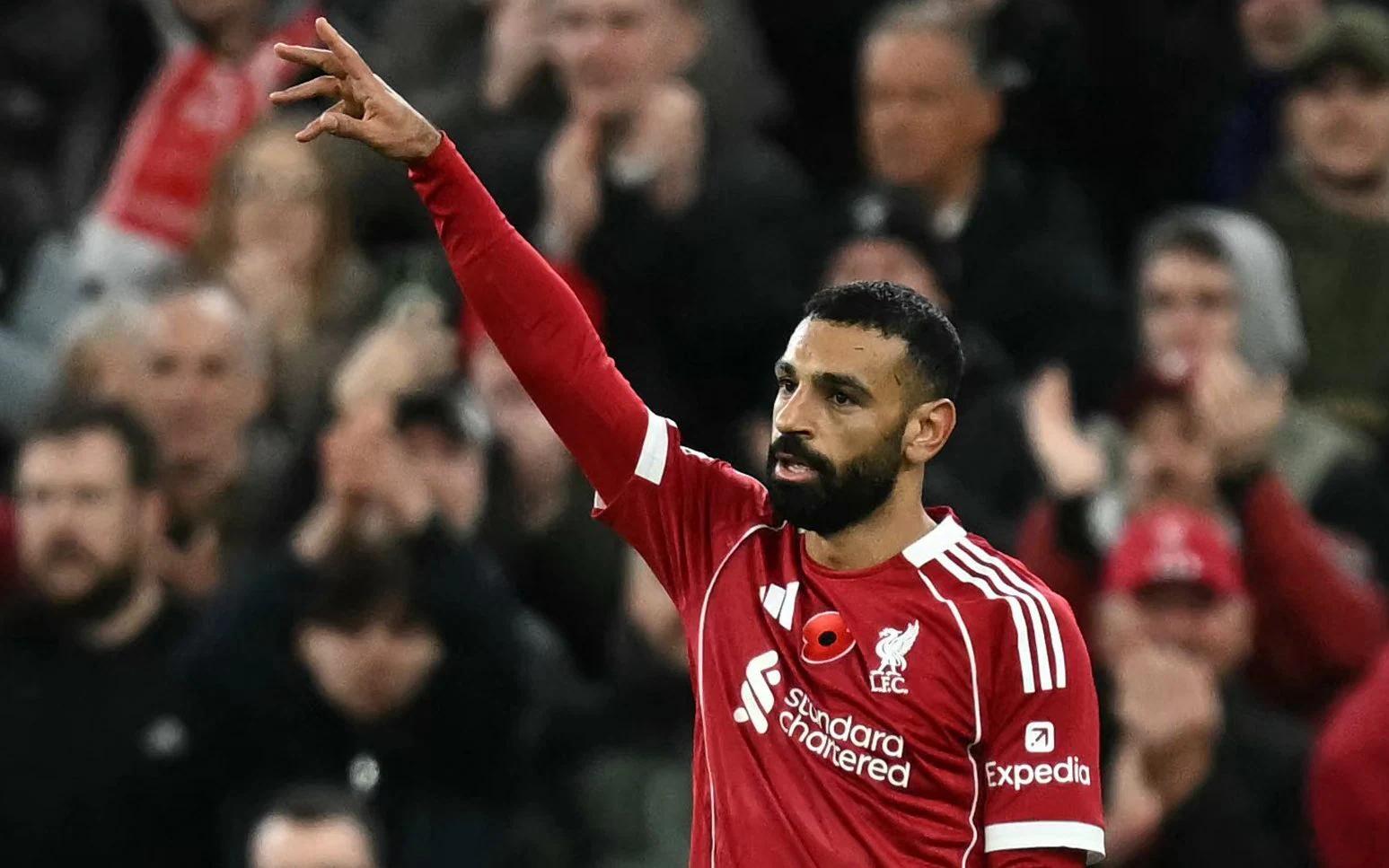 利物浦2比0维拉萨拉赫为利物浦打进他的第250球，在利物浦历史射手榜排名第三，