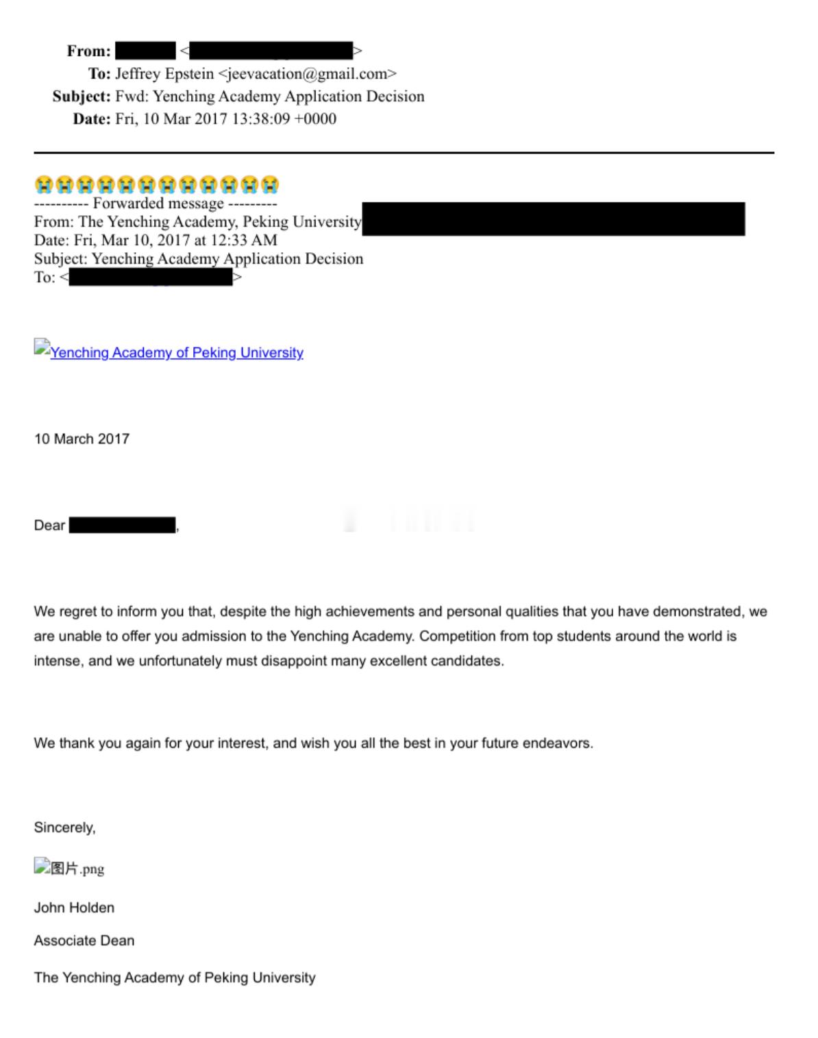 爱泼斯坦有点牛逼，怎么连北大燕京学堂招生他都要插一杠子啊？这人的一天是240小时