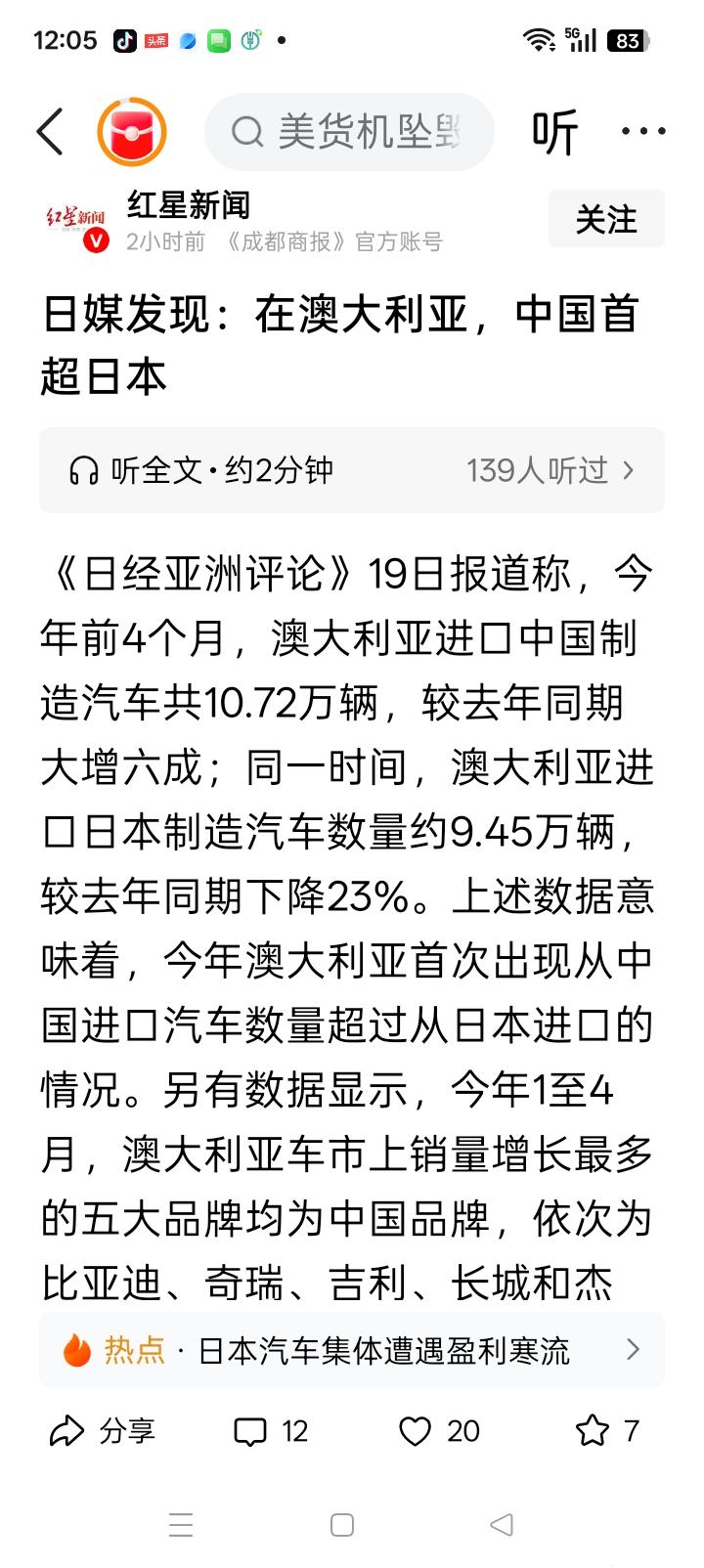 外媒直言车市大变局：中升日降已成定局《日经亚洲评论》19日报道称，今年前4