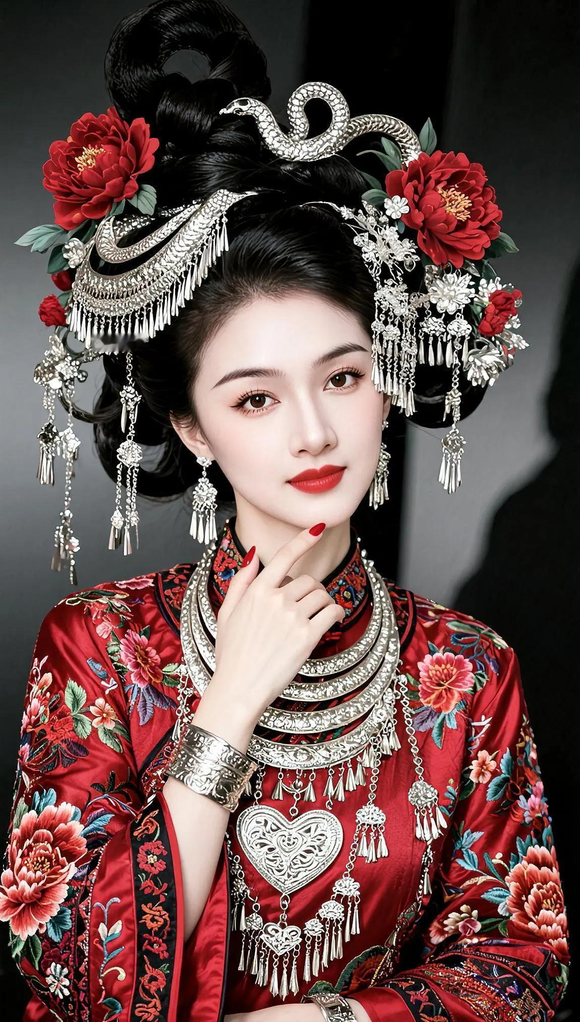 AI民族风胶片写真照ai创作全新升级ai写真民族风苗族改良服饰