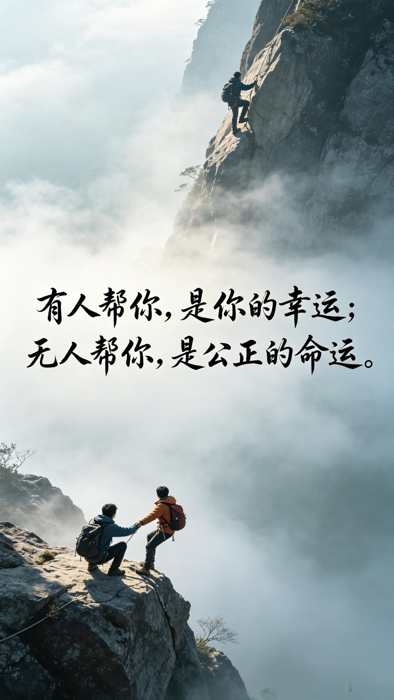有人帮你，是你的幸运，无人帮你，是公正的命运。[祈祷]这话听起来简单，甚至有点冷