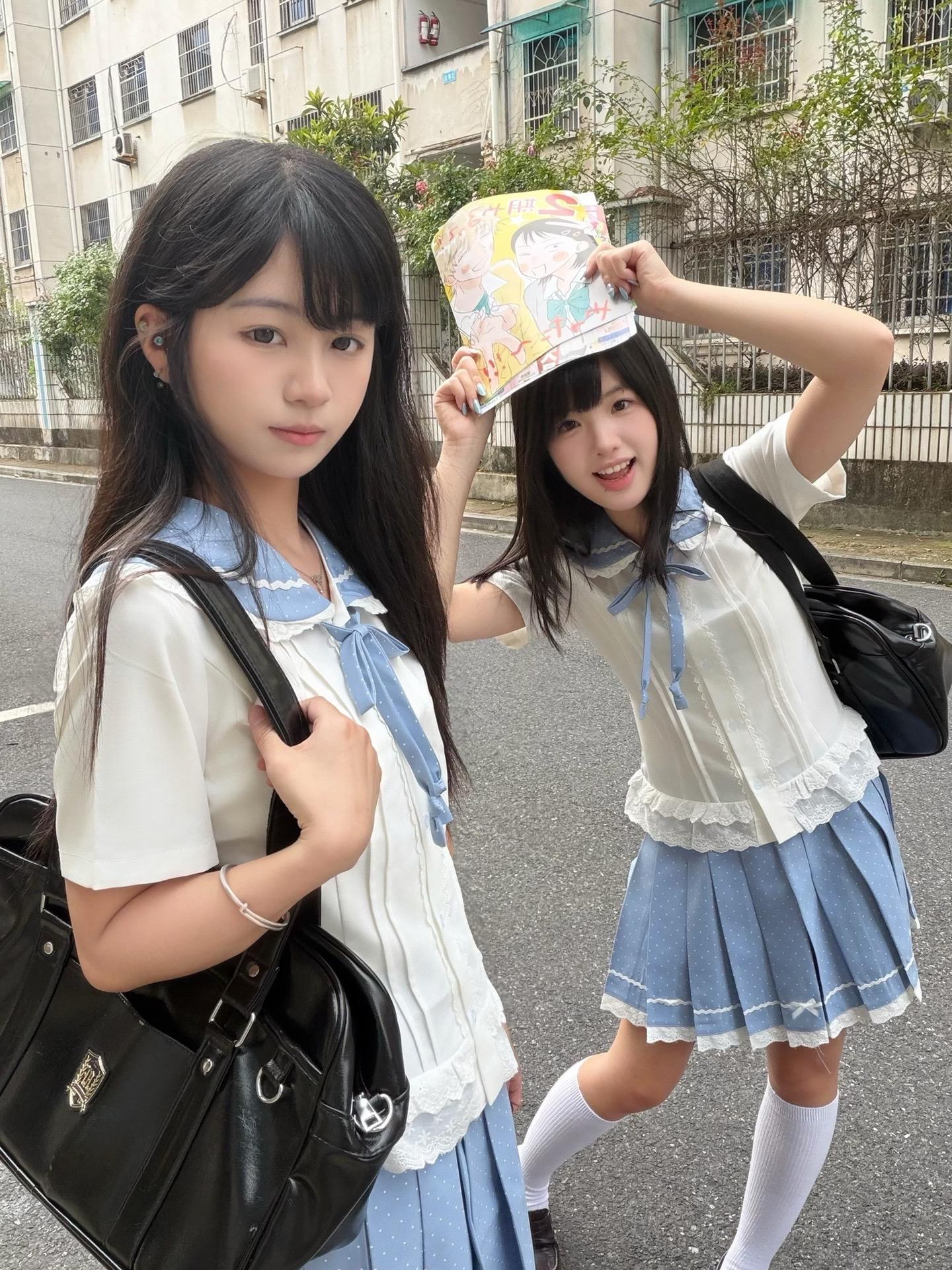 jk双子星 闺蜜jk穿搭 双人jk
