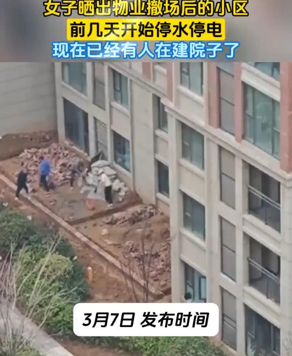 物业的重要性出来了！一女子在网上吐槽，小区的物业几天前刚刚撤场，没成想，小区不但