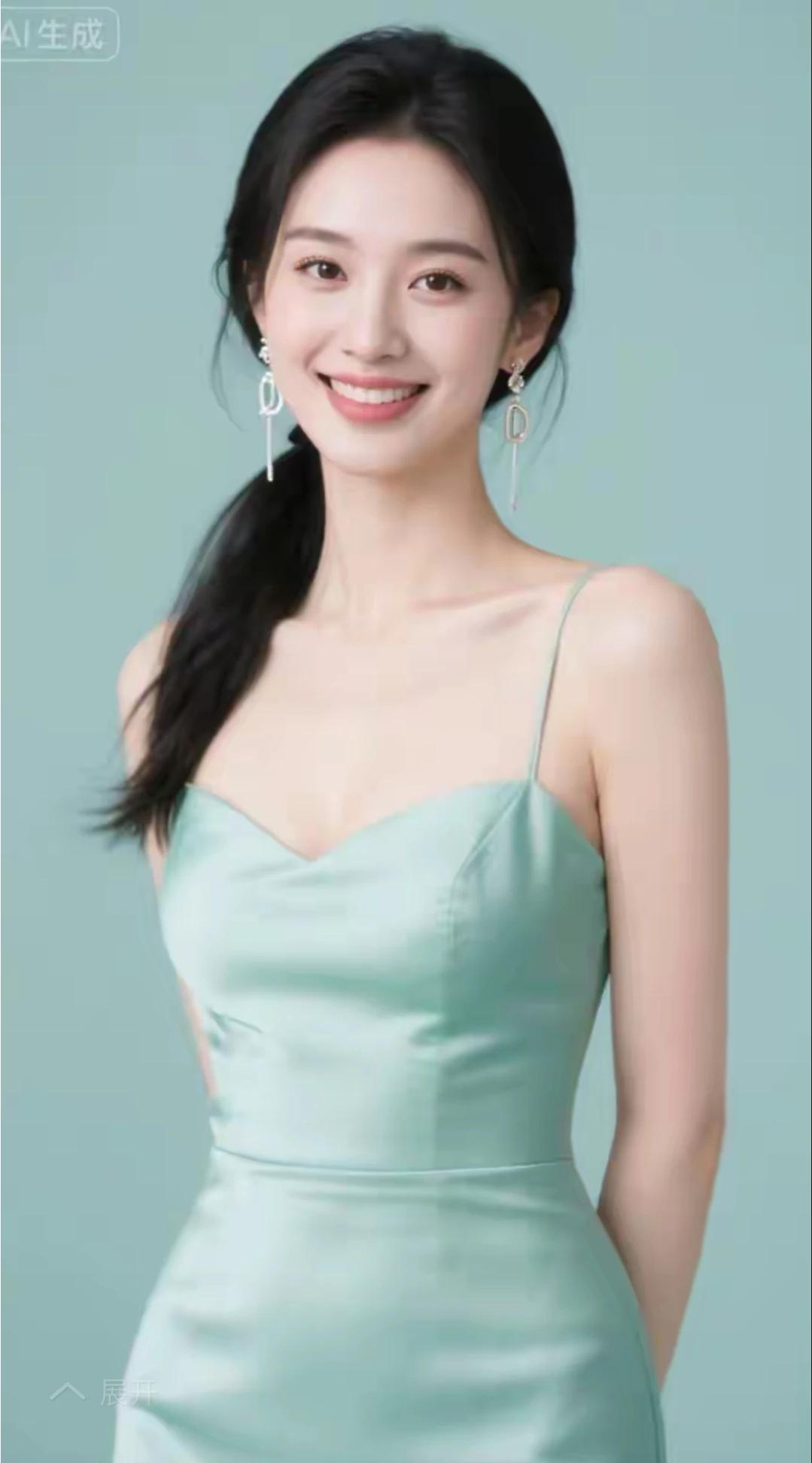 出水芙蓉，亭亭玉立。眉清目秀，美若冠玉。冰肌玉骨，明眸皓齿。清新绿色，优雅