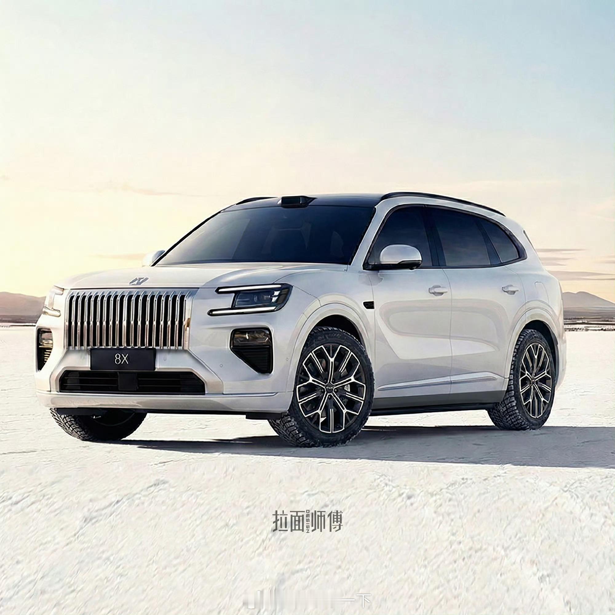 拉面师傅根据极氪官方图画出的极氪8X？如何？比起9X的硬朗，8X明显柔和了许多，