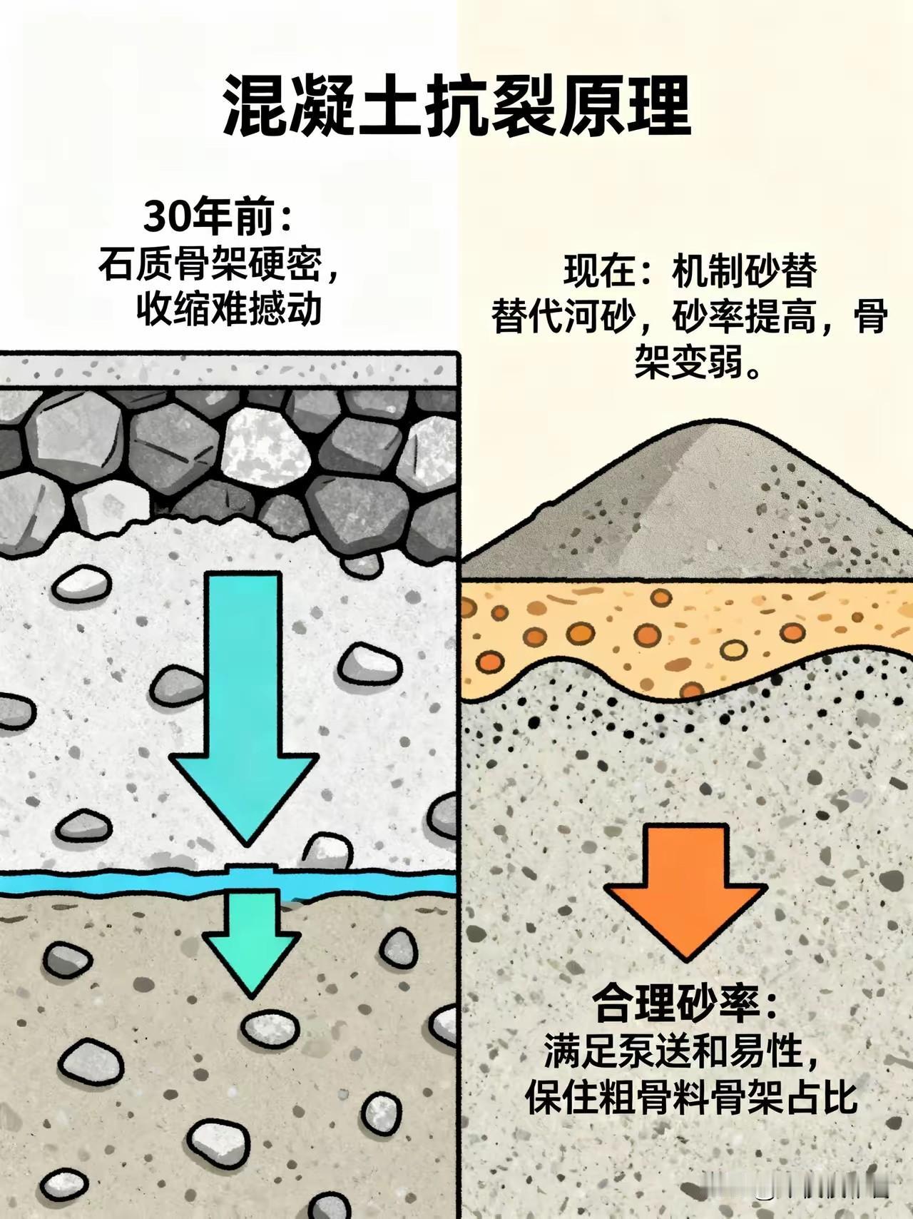 30年前混凝土几乎不裂，现在却动不动开裂，核心原因只有一个30年前的混凝土几乎
