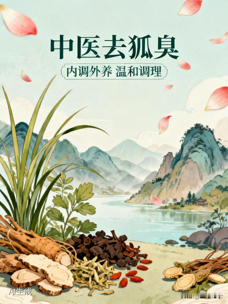 中医认为，用简单方法去狐臭可以试试一些小妙招。比如用艾叶，准备干艾叶、明矾、食盐
