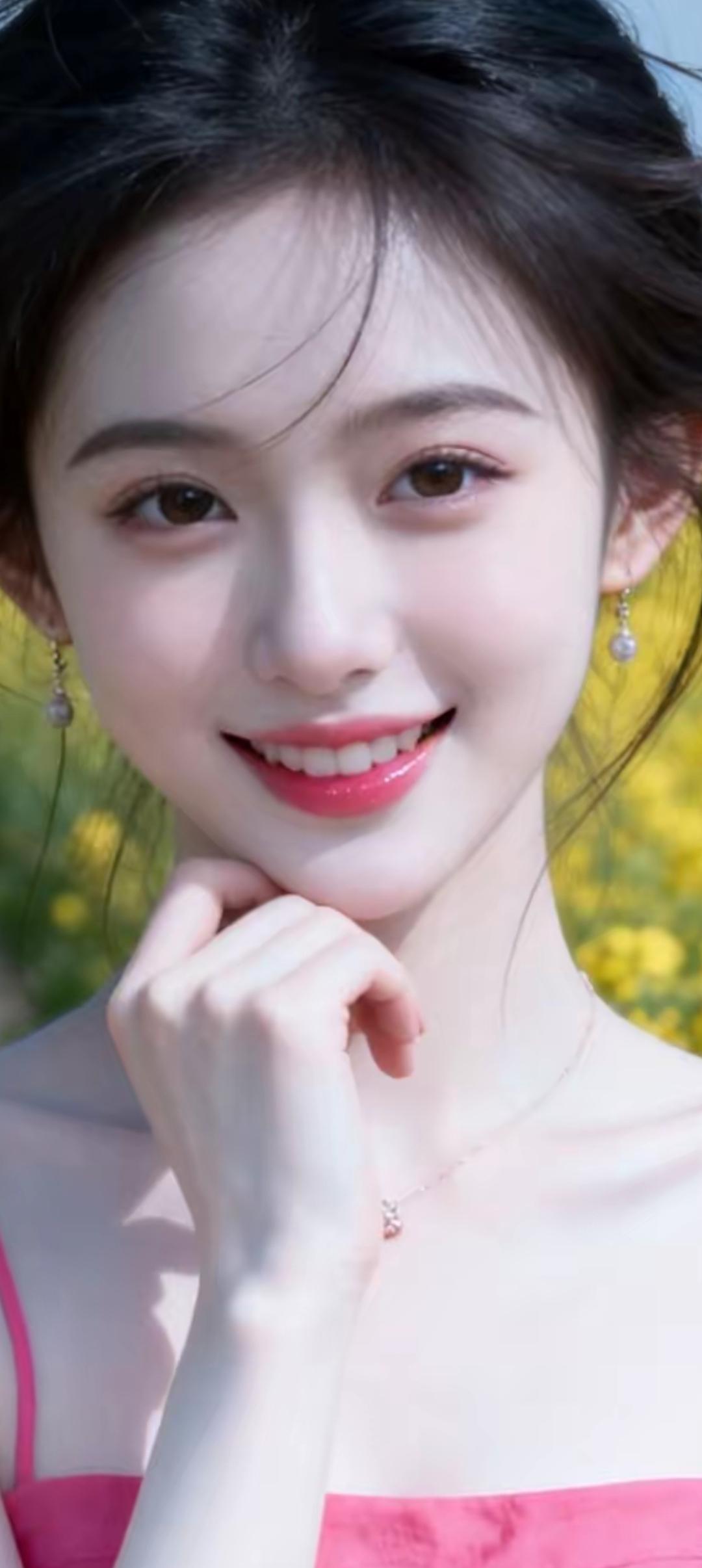 阳光明媚的午后，甜美笑容的少女
