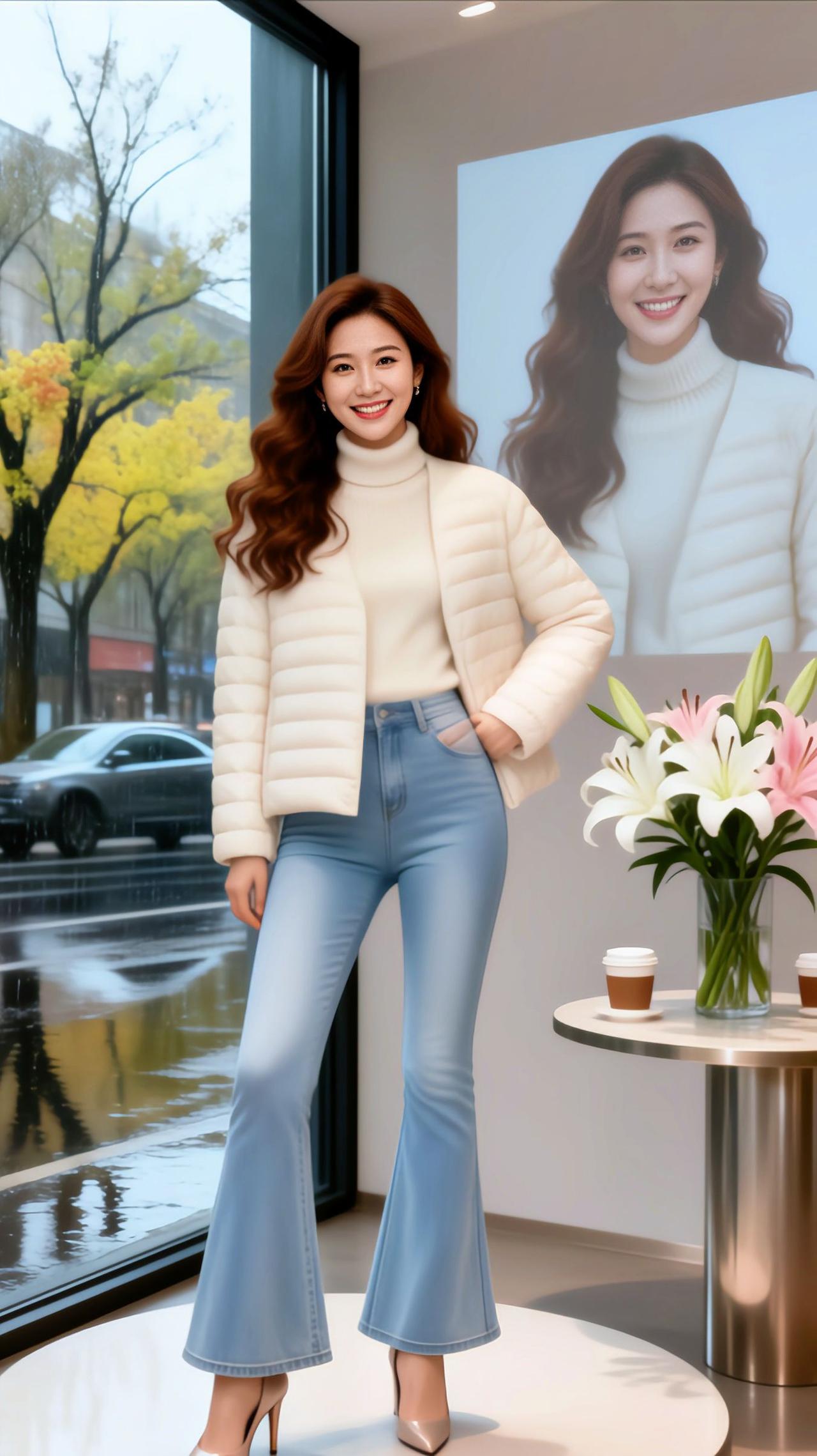 上热门气质穿搭紧身牛仔裤穿搭每日分享