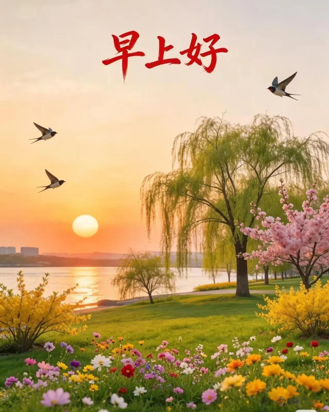 把烦恼留在昨夜，带着温柔与热爱，奔赴今日晨光。