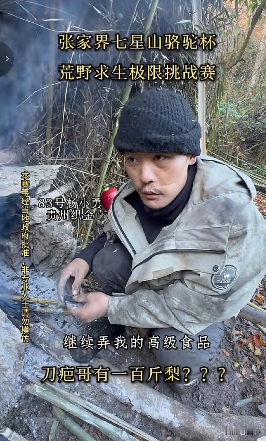 自从看了荒野求生，我连扔一张菜叶子都觉得愧疚。刀疤哥蹲在七星山的竹丛里搓