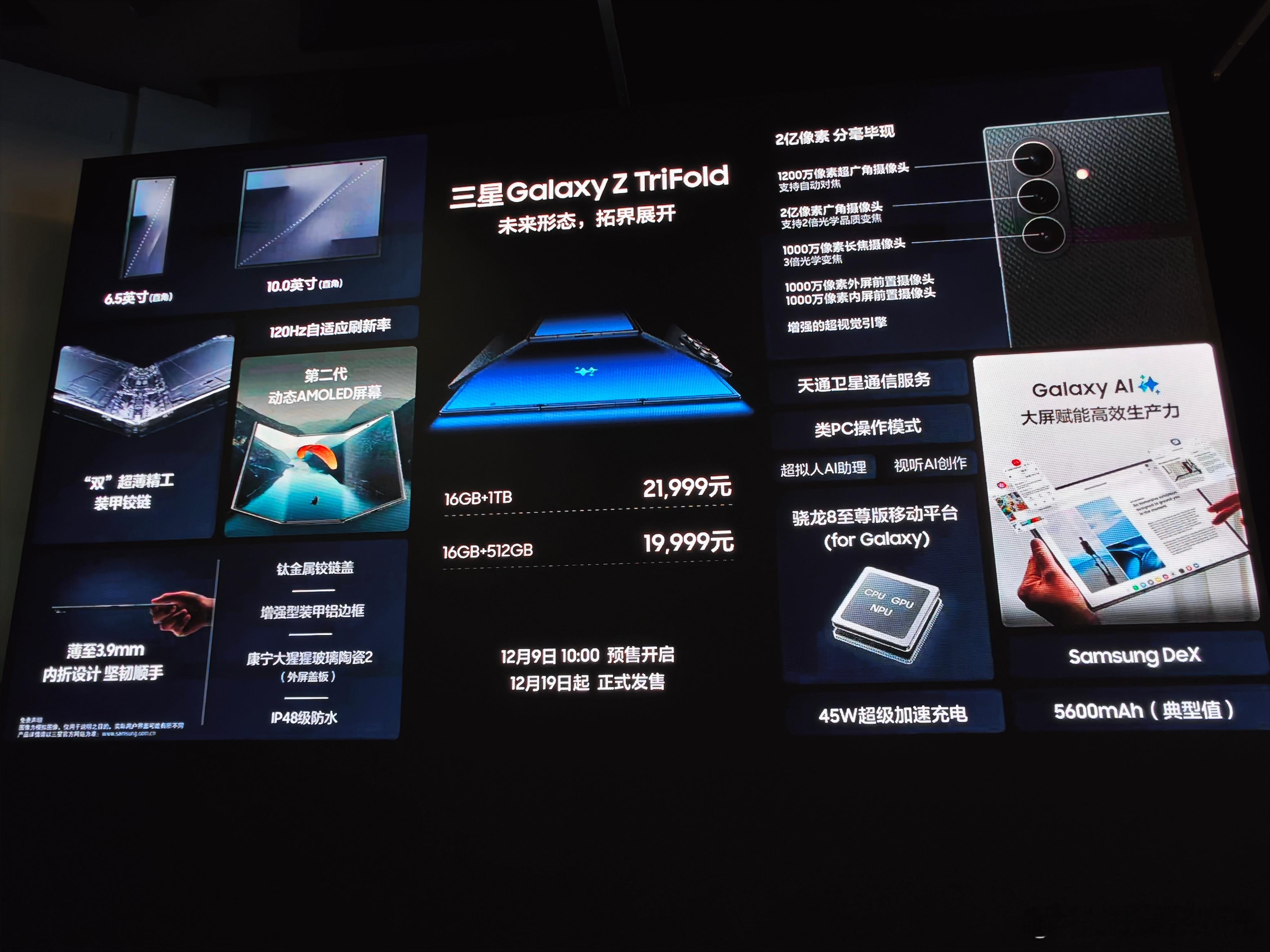 三星GalaxyZTriFold三折叠最后在定价上还是准备和华为保持一致了吗