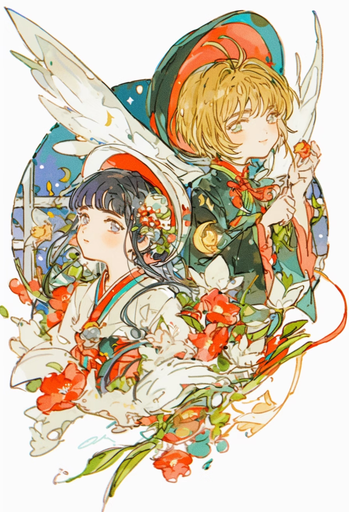 是小樱和知世，好美呀！次元整活好有意思魔卡少女樱日漫​​​