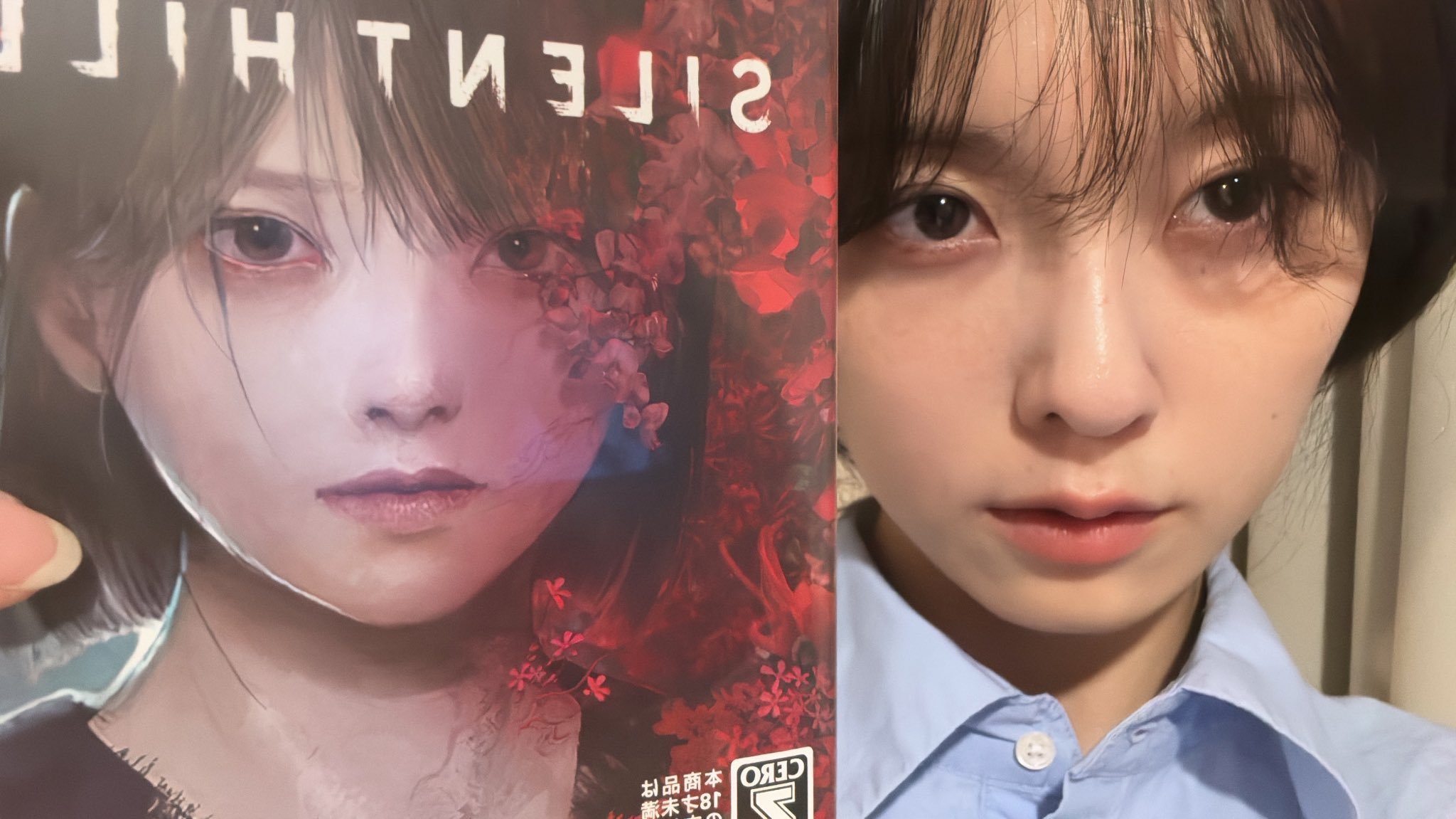 【《寂静岭f》脸模小姐姐同框雏子晒对比照，双重颜值暴击】《寂静岭f》脸模加藤小夏