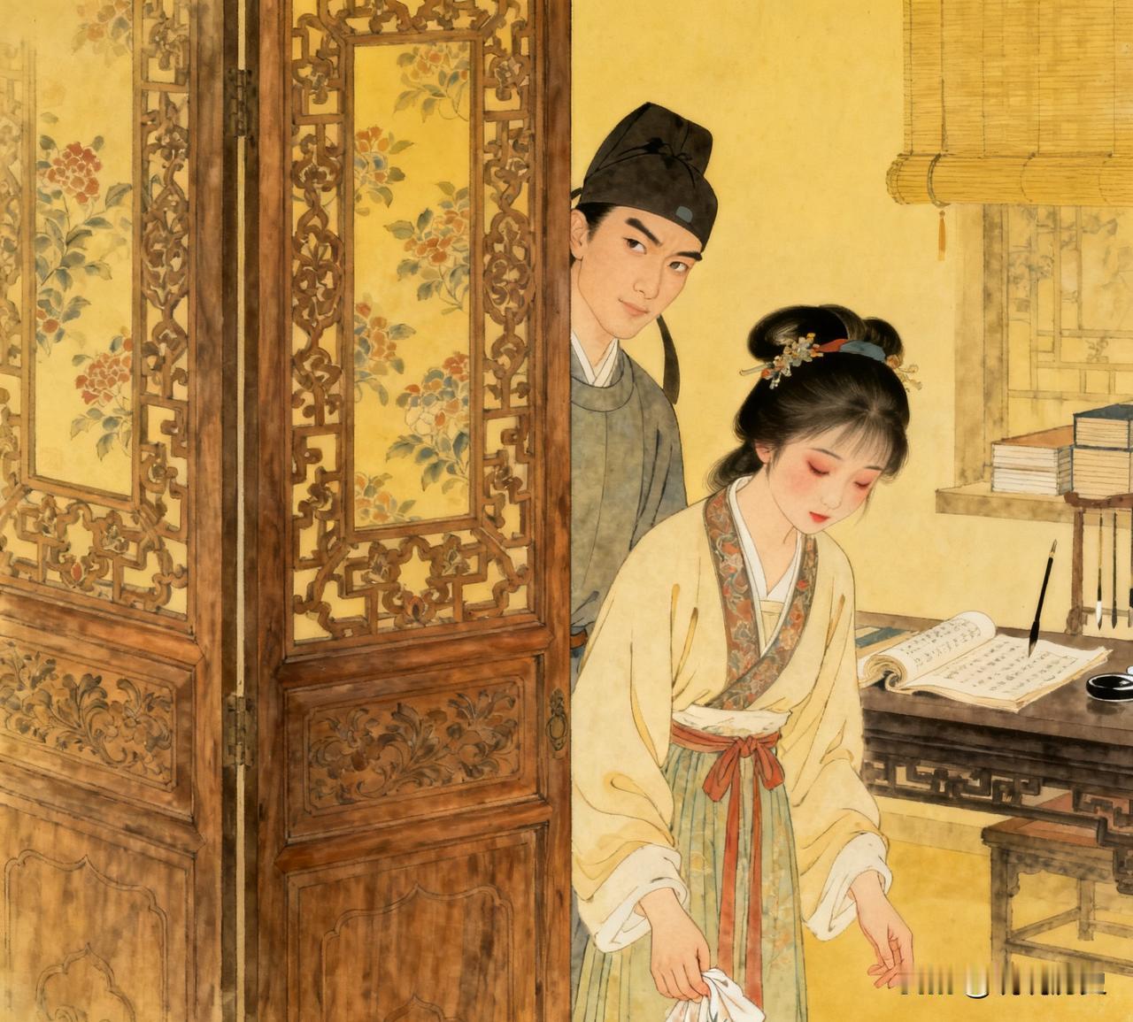 苏轼19岁时，娶了16岁的王弗为妻。但王弗有一个很奇怪的癖好，就是喜欢站在屏风后