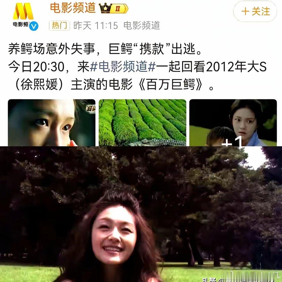 央视六公主深夜为大S破例，没说一个字，却让全网泪崩。深夜8点半，央六没任何预告，