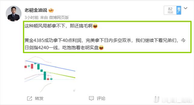 这种时刻怎么可能没有老方在，可能迟到但一定会到！目前实盘坚定持有黄金4285空单