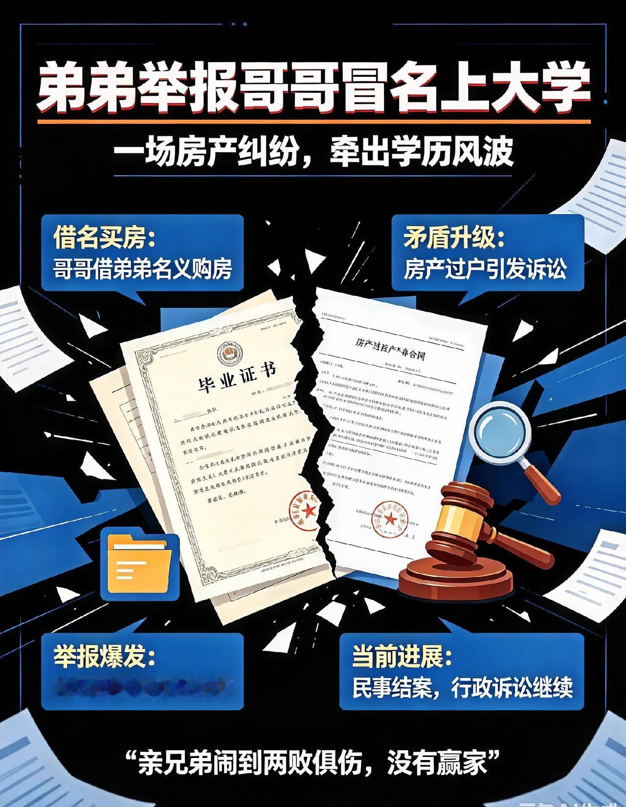 这两天“弟弟举报哥哥冒名上大学”再掀热议，活生生一出“煮豆燃豆萁”的现实大戏。很