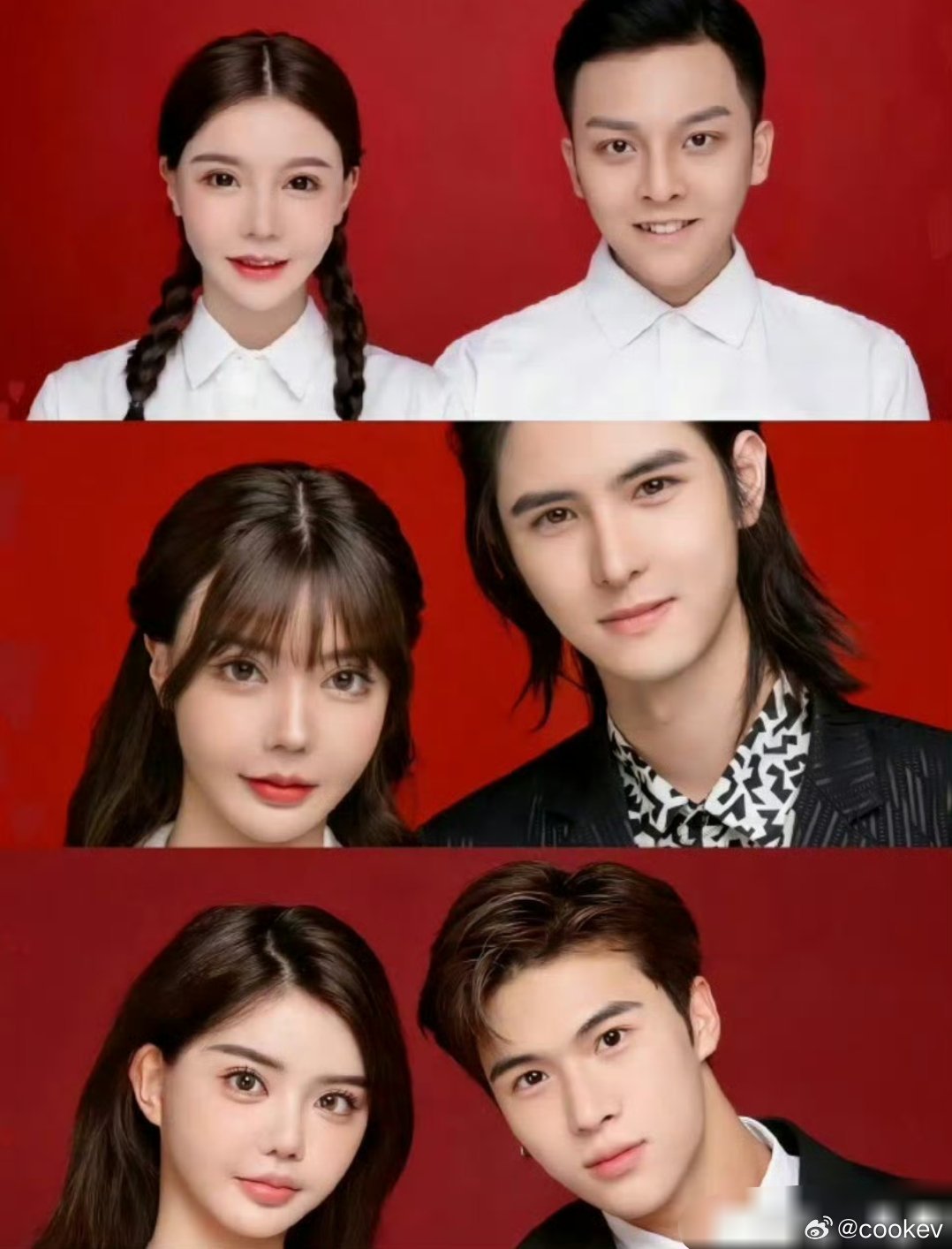 韩安冉是怎么做到四次结婚证件照，每张都长得不一样的？