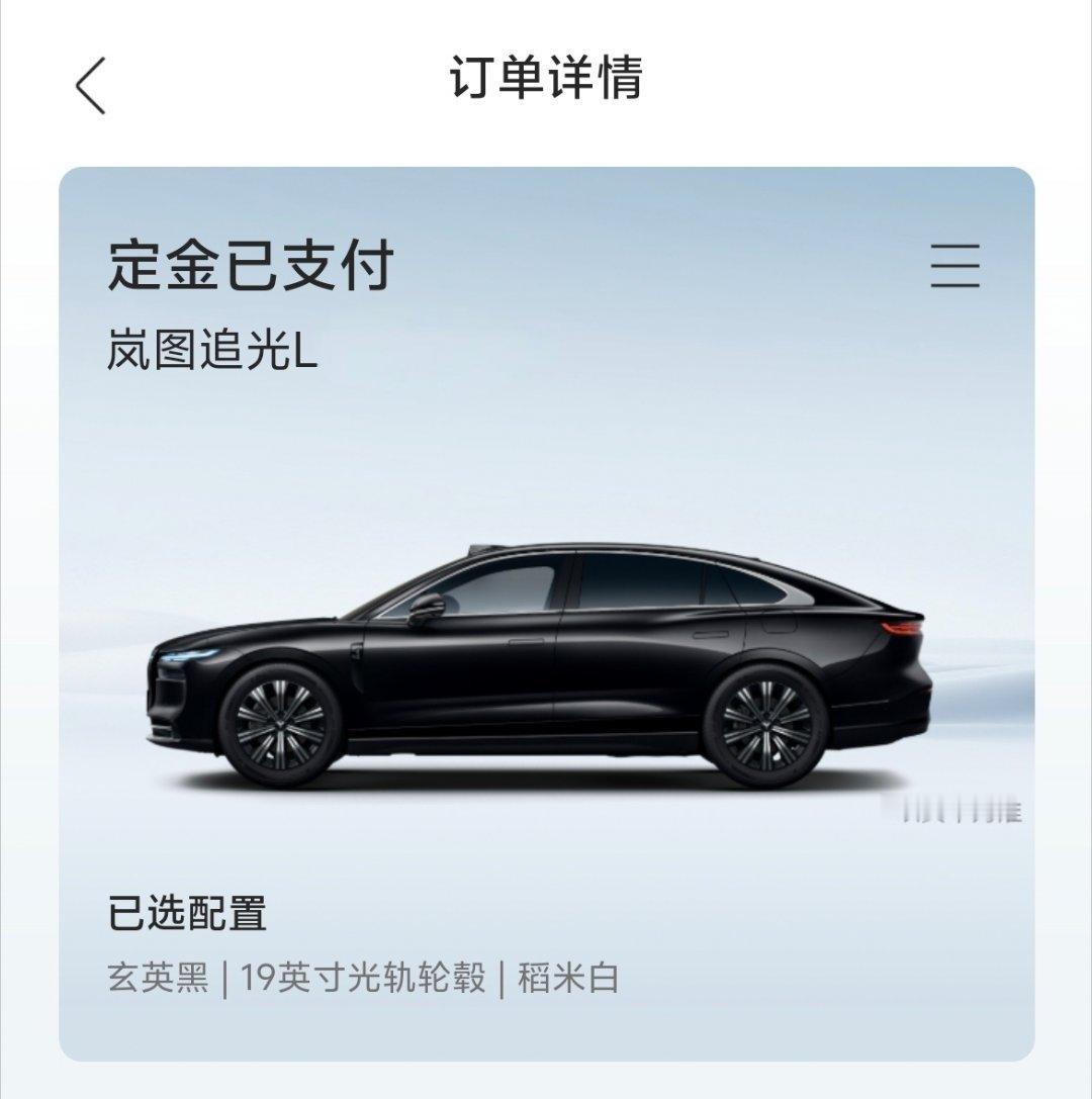 刚刚已经锁单，争取这个月提追光L