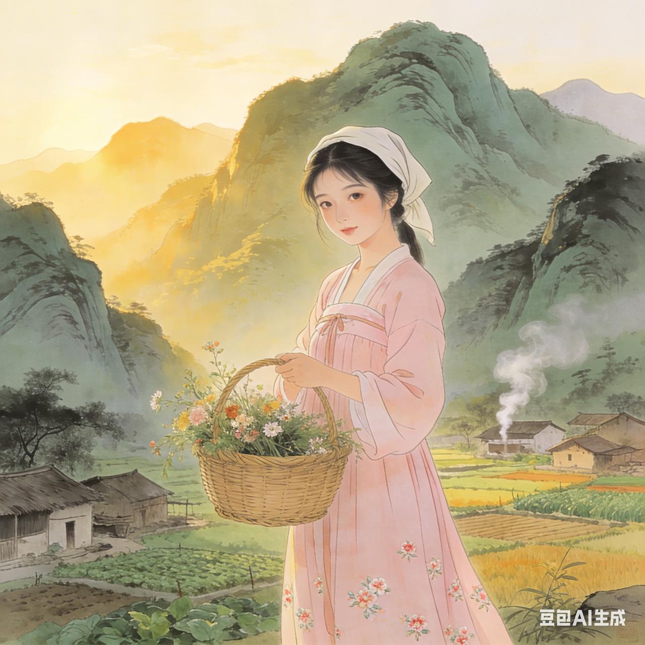 从前有个叫陆定远的士子，有一年春天上泰山游玩。行至山脚，见远处有几间茅舍，竹篱疏