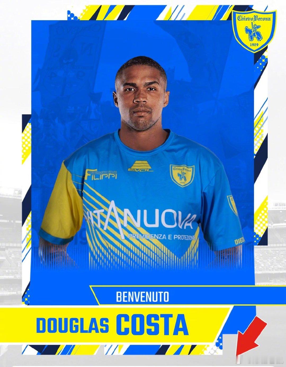 【官方】35岁的巴西边锋道格拉斯-科斯塔加盟意丁的切沃，他曾效力过格雷米奥，顿涅