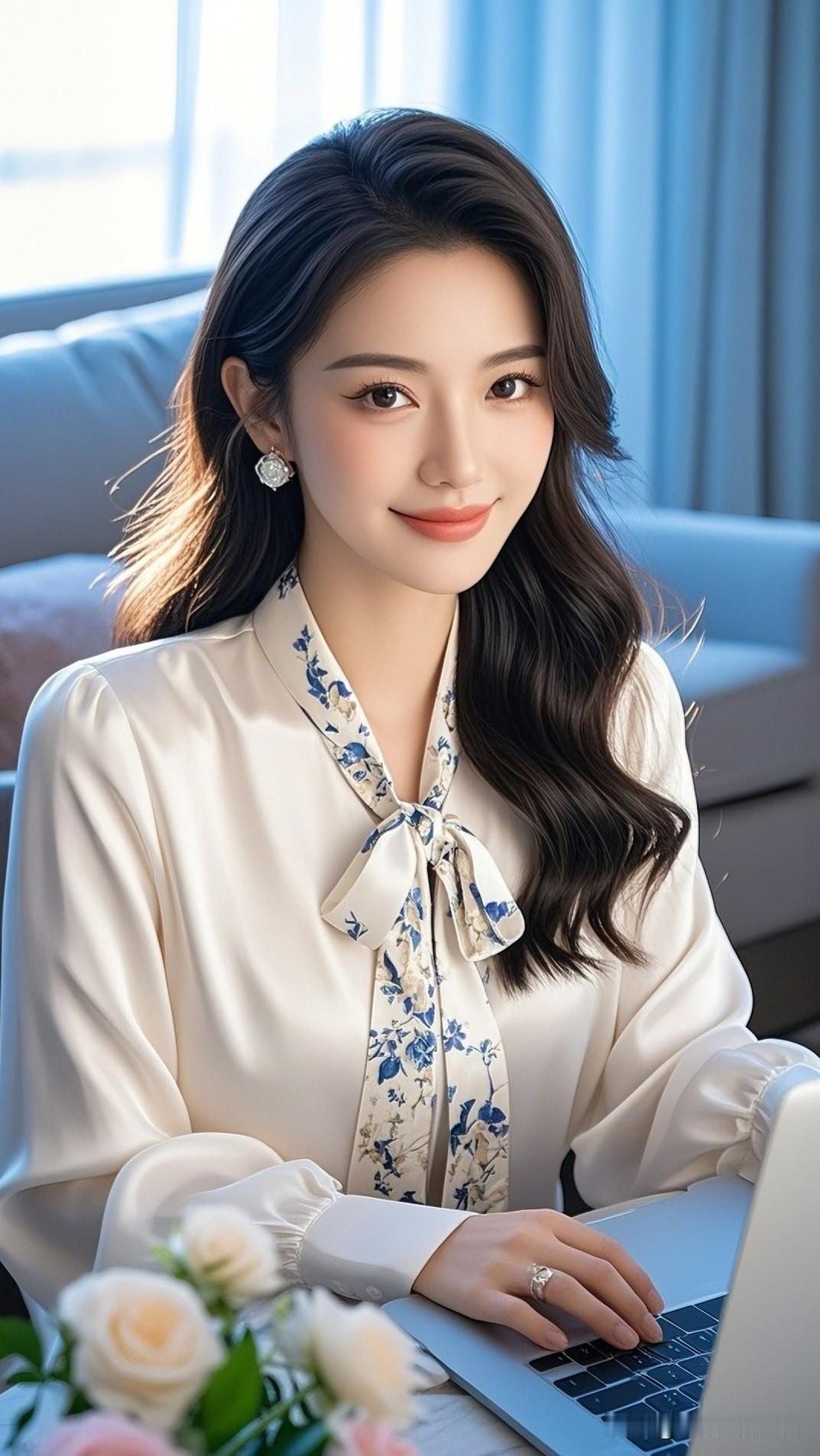 美人倚台前，芳菲香满怀。有哪些女生日常好看穿搭可以借鉴工作间里的温柔时光，微笑