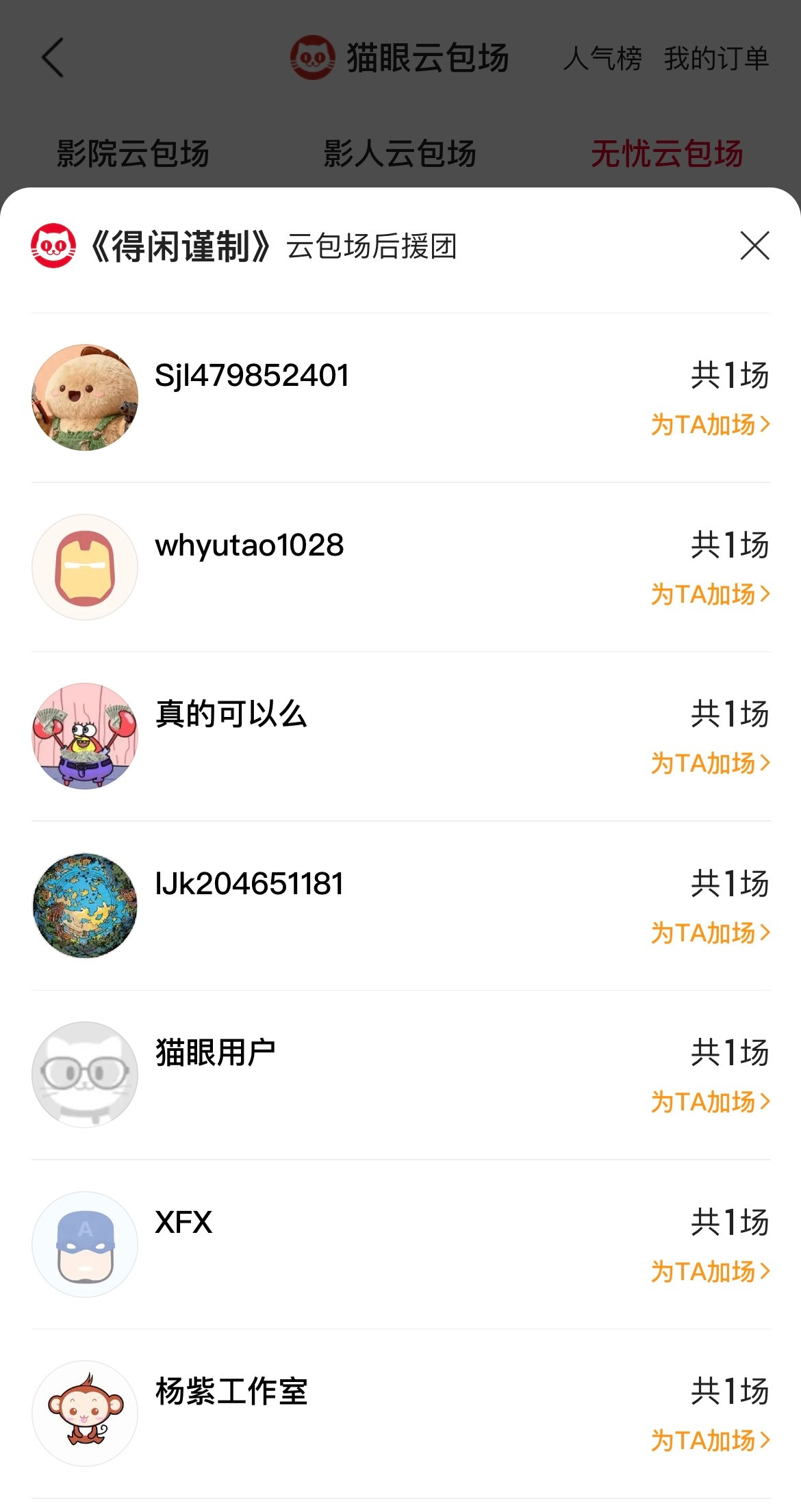 杨紫包场支持得闲谨制据猫眼专业版云包场显示，包场支持电影《得闲谨制》。截至目前