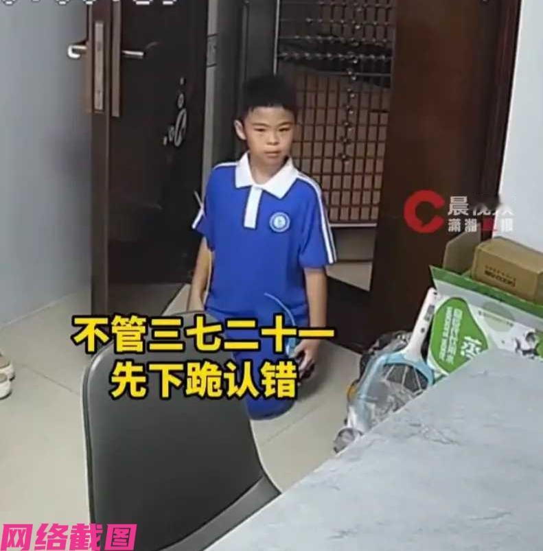 湖南某个小男孩，由于这天贪玩回家晚了两个小时，小男孩知道这次回家定然会被妈妈批，