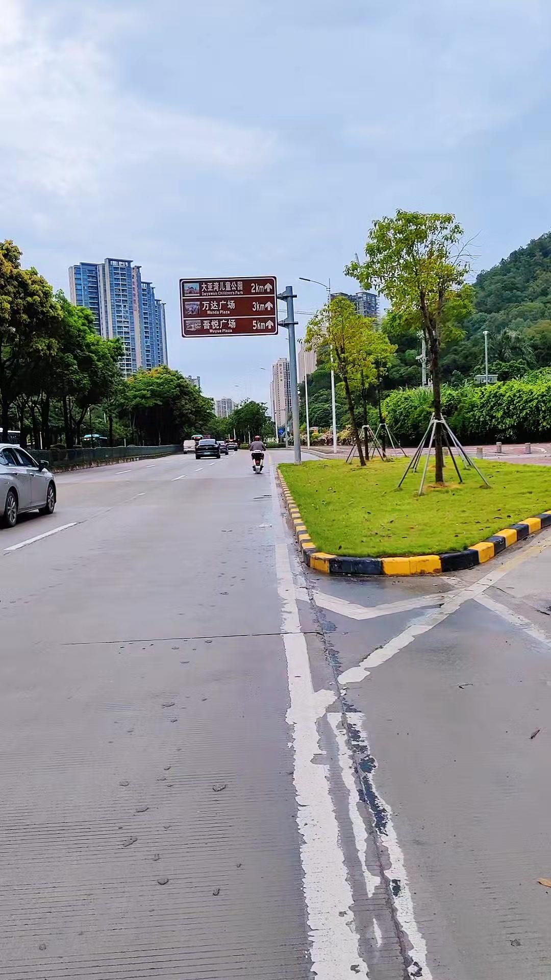 🌿说一下每次通过龙海二路的骑行体验龙海二路是大亚湾的主干道之一，骑行时感觉道