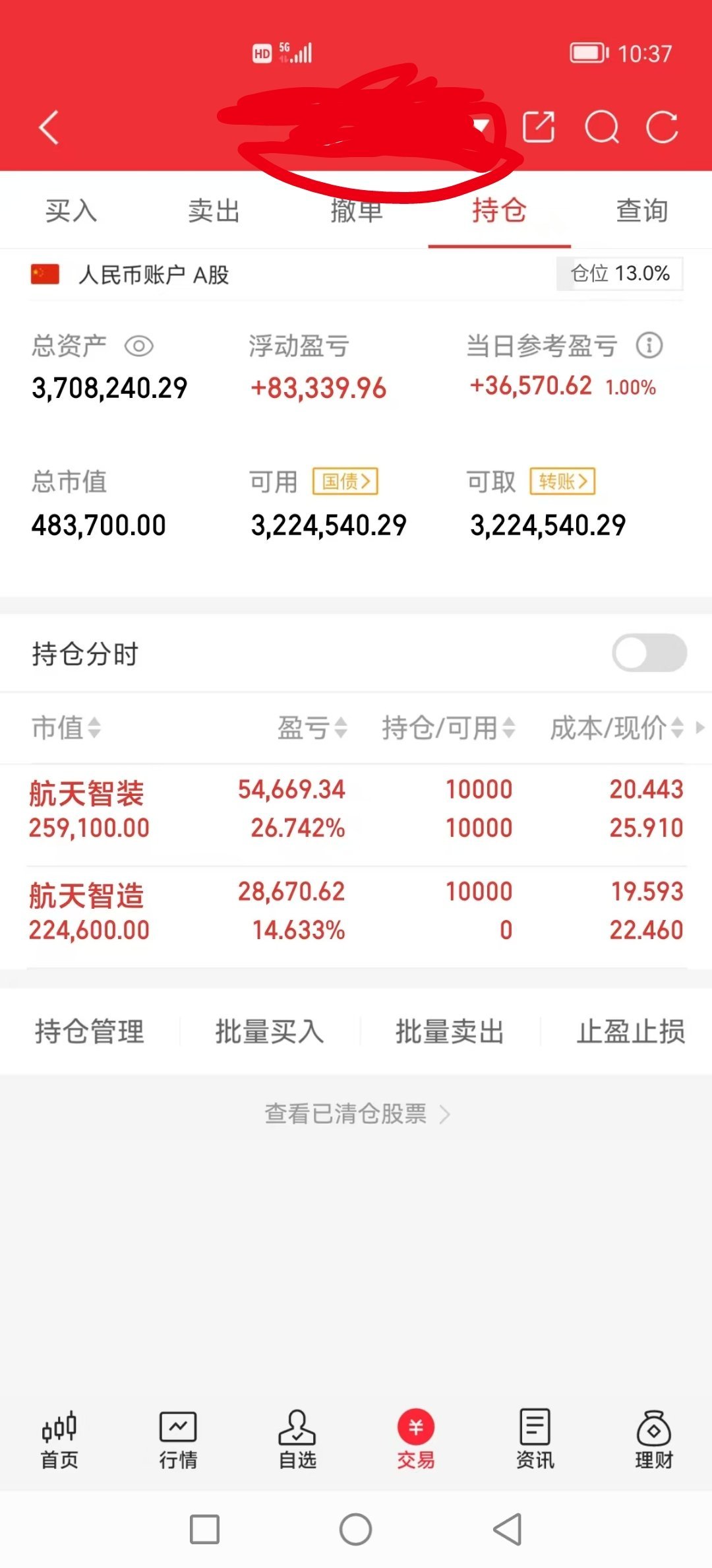 航天双票在手，坐等连板起飞🚀航天智装继续坚定锁仓！刚凭资产重组+商业航天概念