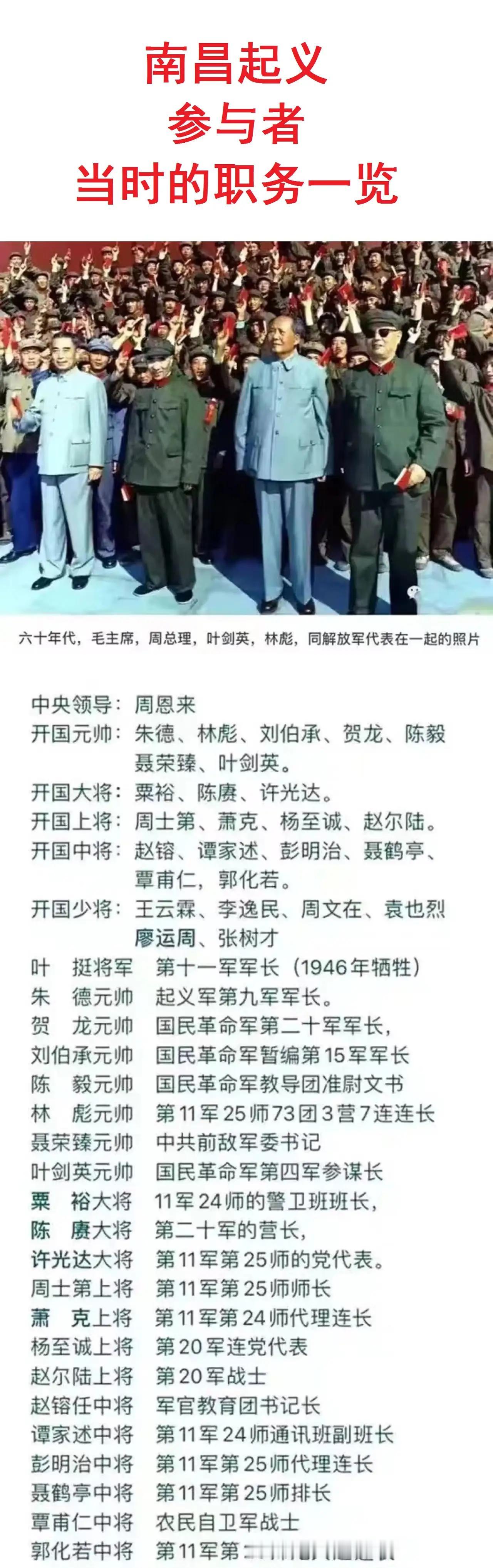 哪些开国将帅参加了著名的南昌起义？南昌起义有多伟大？光是开国将帅就走出了29