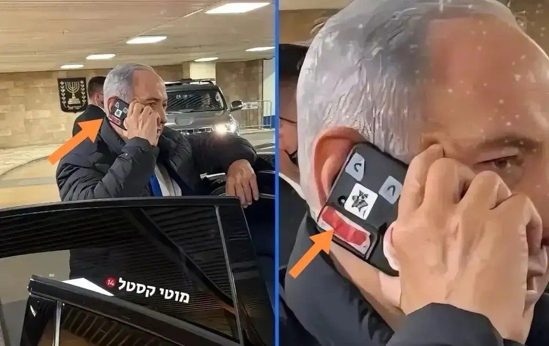 以色列总理内塔尼亚胡的手机摄像头平常会贴上胶带。