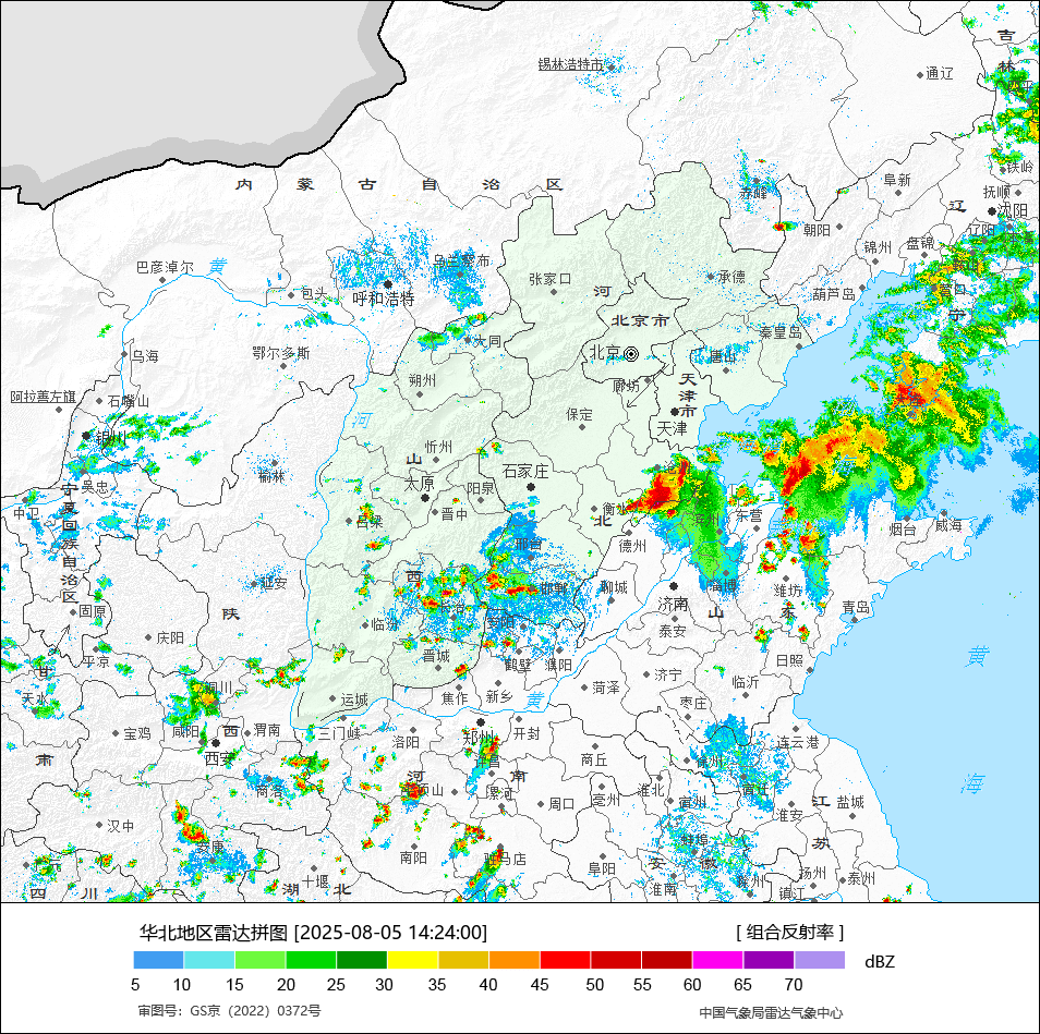 【强对流】今天下午河北的对流向山东河南推进，目前在雷达上出现了带状的回波，疑似飑