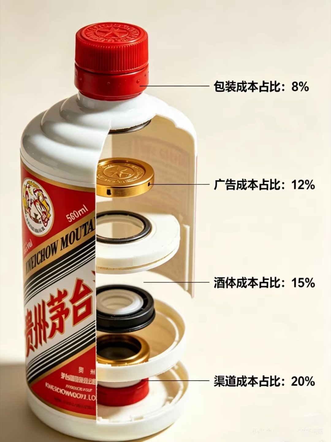 茅台成本拆解！你喝的酒里，到底有多少是“水”？一瓶飞天茅台，卖上千元，成本大头
