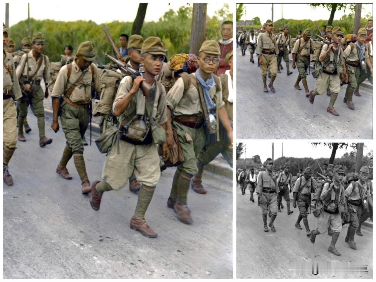 投降前夕,少了往日的凶神恶煞,目光难掩失落和默然!当年铁蹄尖刀,似乎顷刻间就要吞