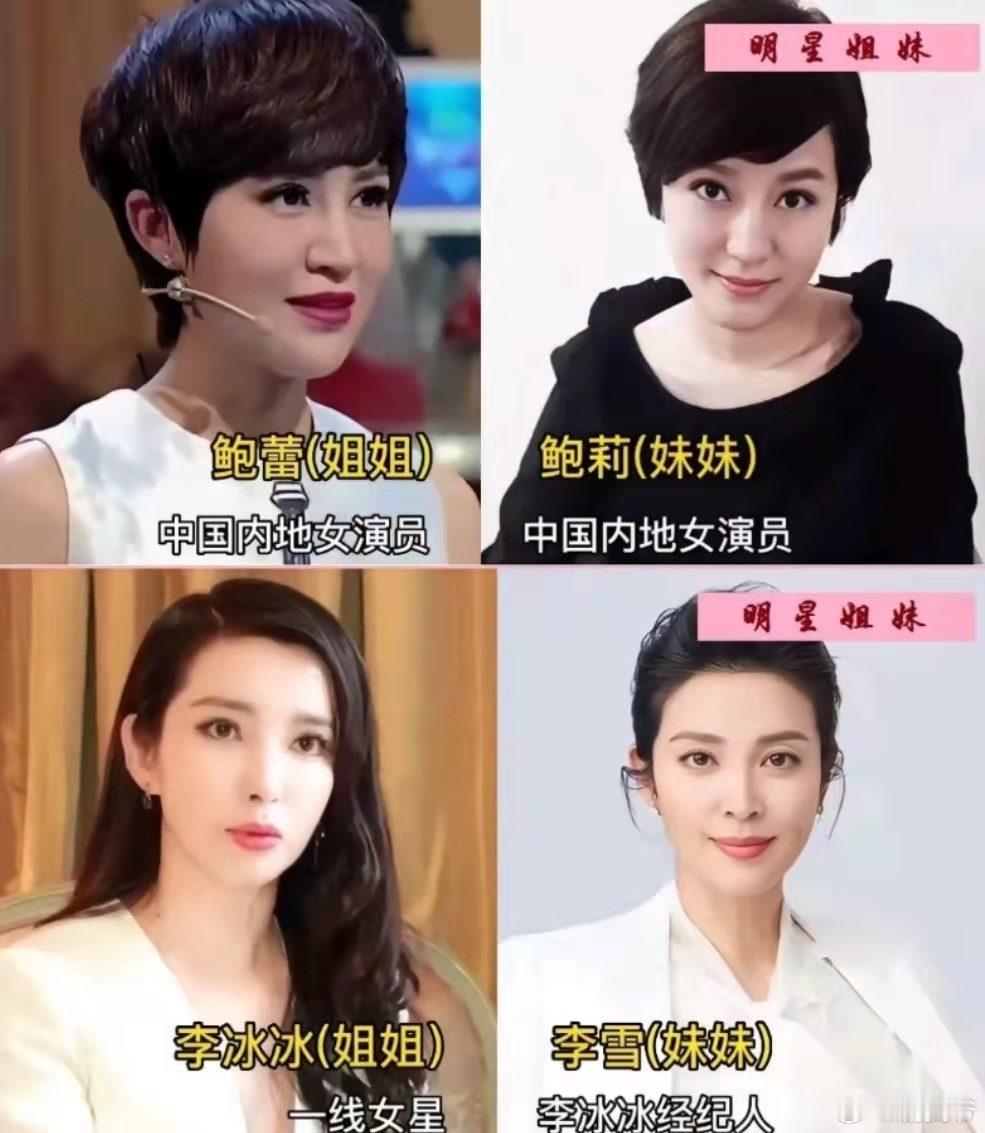 明星姊妹对比，鲍蕾和鲍莉长得最像，关晓彤跟姐姐差别最大！​​​​