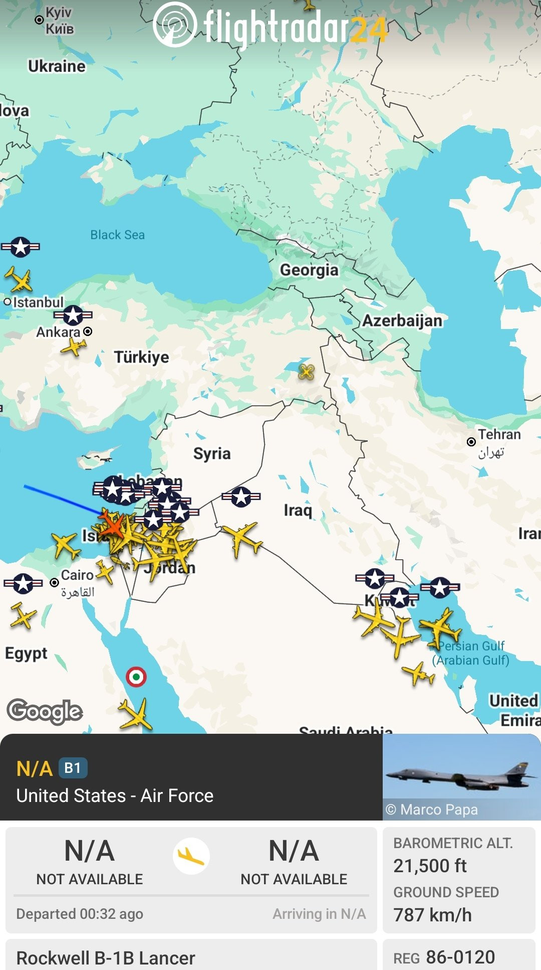 🔻现在USAF的战略轰炸机宁愿进入伊朗前全程开着ADS公布位置让伊朗人知道，也