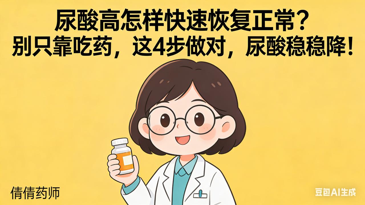 尿酸高怎样快速恢复正常？别只靠吃药，这4步做对，尿酸稳稳降！很多人体检发现