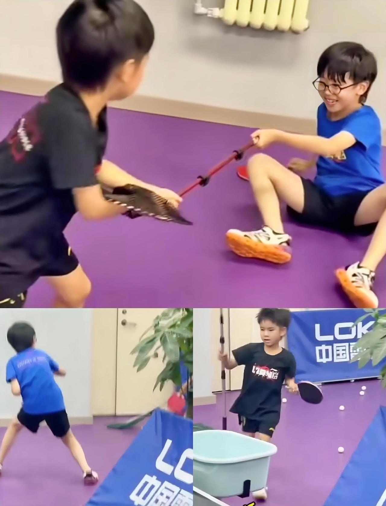 梁家有大小二宝，勒家有大小双布莎莎：哥，我来馆里训练了，咋看不见你呢？甜甜：